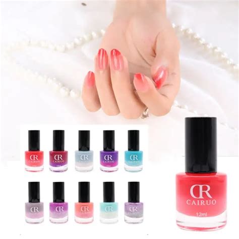 CR CAIRUO 12ml Temperature Change Gel Nail Polish Color changing Control nail art Nontoxic Nail ...