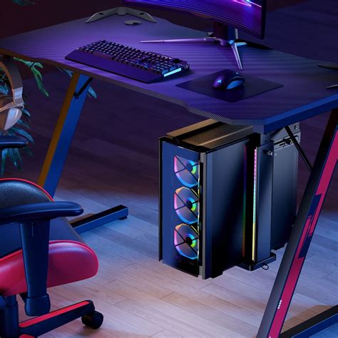 RGB Ultra-Wide Adjustable Wall & Under-Desk Gaming PC Mount