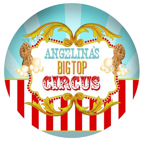 Circus Stickers Big Top Circus Birthday Party Carnival | Etsy