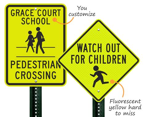 Children Crossing Signs - Stop Slow Paddles, Speed Limit Signs