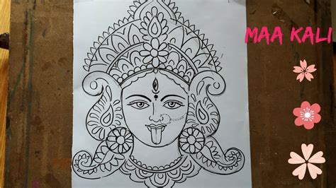 how to draw maa kali step by step,maa kali ki easy line art,mahakali ...