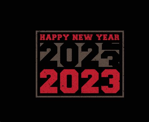 Happy New Year 2023 Typography Vector T-shirt Design 9969751 Vector Art ...