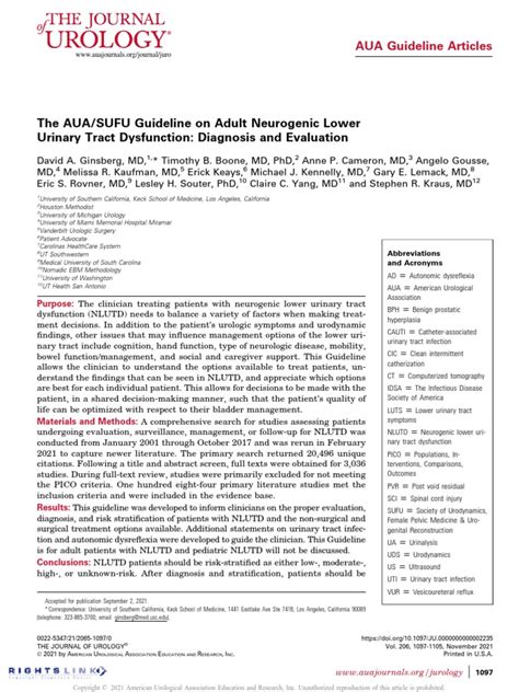 AUA Guidelines | PDF | Urinary Tract Infection | Urinary Incontinence