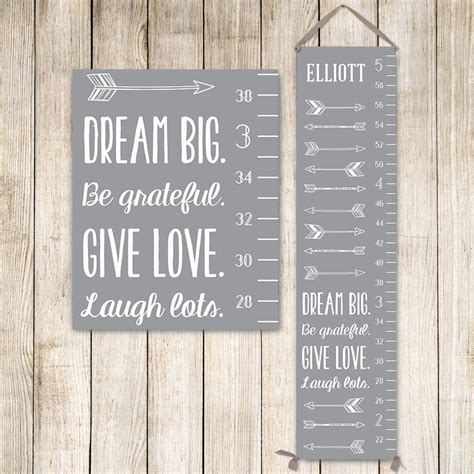 Modern Growth Chart Personalized Canvas Growth Chart Grey - Etsy