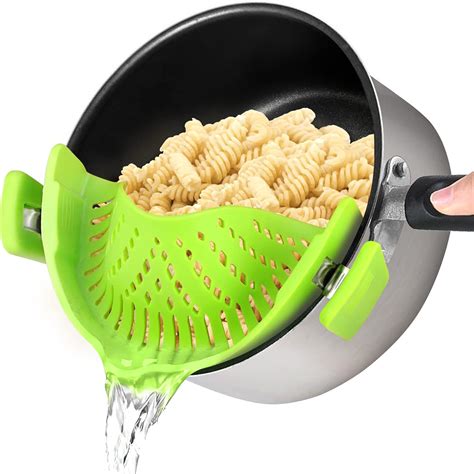 Amazon.com: Silicone Clip On Strainer for Pots Adjustable Colander ...