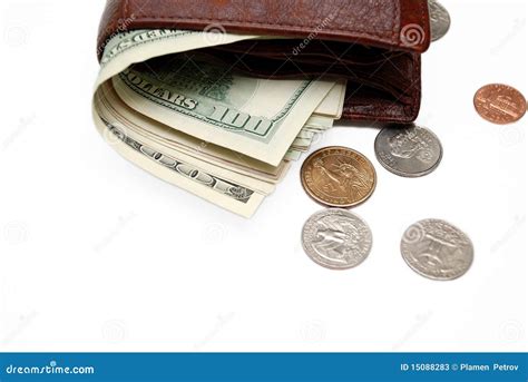 Wallet full of money. stock image. Image of dime, cents - 15088283