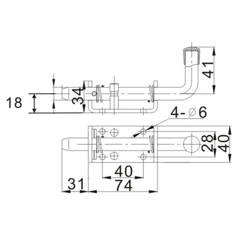 Spring Loaded Pad Bolt - 12mm Diameter