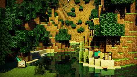 Download River Bank And Skeleton Head Minecraft HD Wallpaper | Wallpapers.com