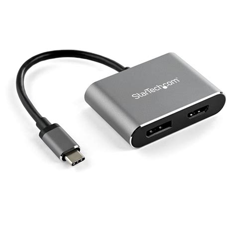 StarTech USB C Multiport Video Adapter - 4K 60Hz USB-C to HDMI 2.0 or DisplayPort 1.2 Monitor ...