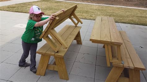 Benches Transform Into Picnic Tables - YouTube