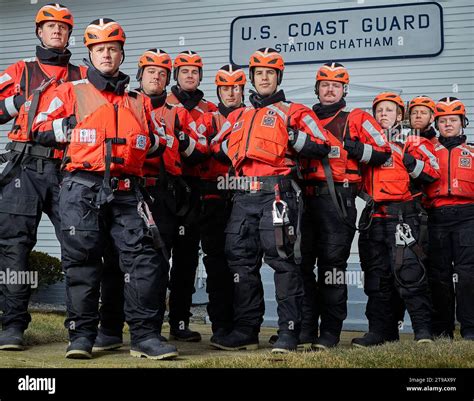 A portrait of the on duty rescue crew at the Chatham Coast Guard ...