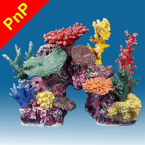 DM048PNP Medium Coral Reef Aquarium Decoration for Marine Fish Tanks