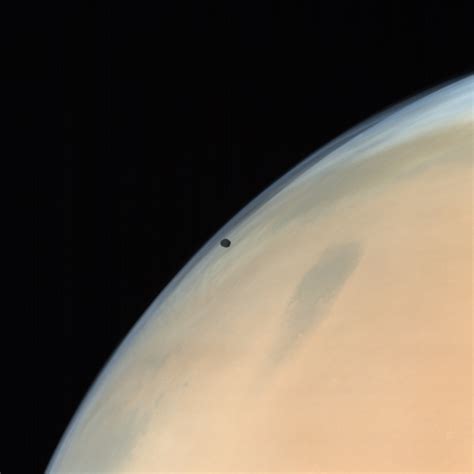 Phobos over Mars from MOM in natural color | The Planetary Society