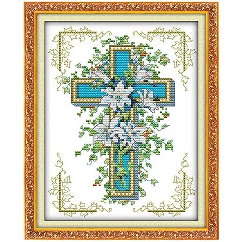 Megayouput diy Canvas DMC Counted Cross Stitch Kits printed Cross ...