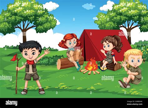 Children campfire tent hi-res stock photography and images - Alamy