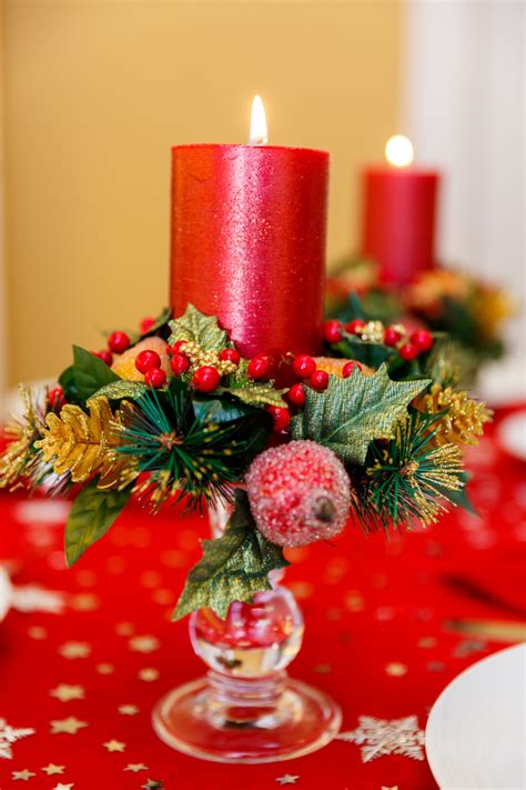 Christmas Table Candles Free Stock Photo - Public Domain Pictures