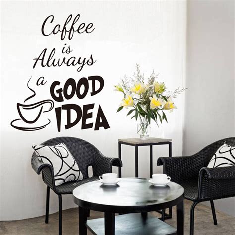 Coffee Wall Decal Removable DIY Coffee Cup Wall Stickers Waterproof ...