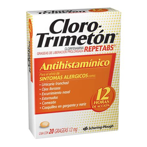 ALERGIAS Clorotrimetón 12 mg 20 grageas | Walmart