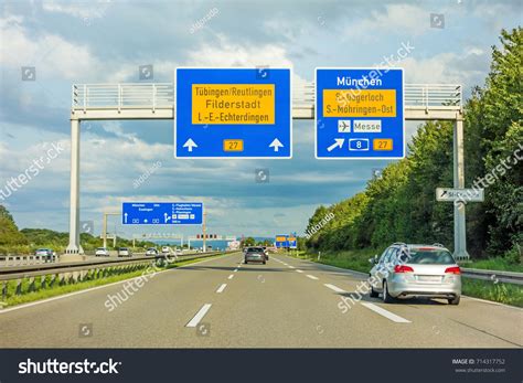 Motorway Road Sign On Autobahn A8 Stock Photo 714317752 | Shutterstock