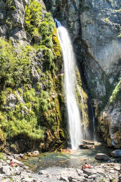 Waterfall in Theth Mountains, Albania Stock Image - Image of thethi ...