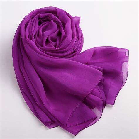 Purple Silk Scarf Purple Silk Chiffon Scarf Purple Silk Handkerchief ...