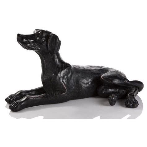 Black Dog Sculpture ($105) liked on Polyvore featuring home, home decor, decorator pieces, black ...