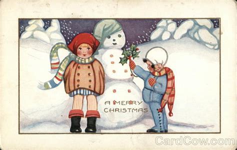 A Merry Christmas Snowmen Postcard