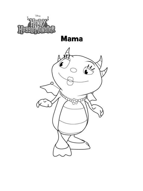 Mama from Henry Hugglemonster coloring page