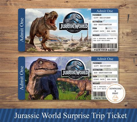 Editable JURASSIC WORLD Surprise Universal Studios Trip - Etsy Australia