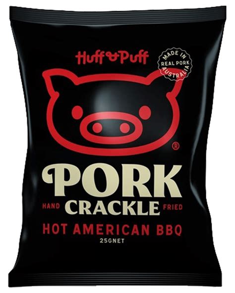 Huff Puff American Bbq Flavoured Pork Crackle 10X25G - Boozy