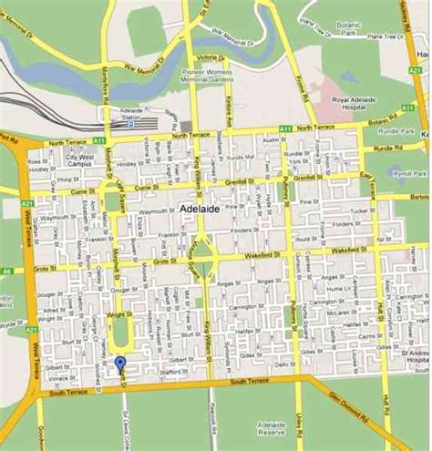 Map Of Adelaide Cbd - HolidayMapQ.com