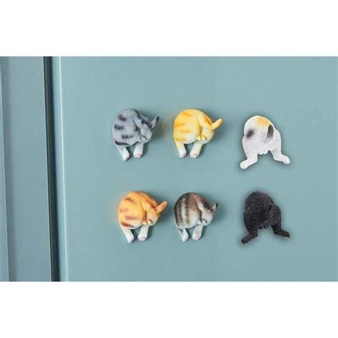 6Pcs Cat Butt Refrigerator Magnets, Cat Butt Refrigerator Magnets, Funny Animal Decorative ...