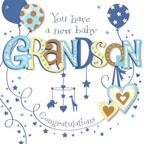 New Baby Grandson Congratulations Greeting Card By Talking Pictures Cards 5024474061898 | eBay