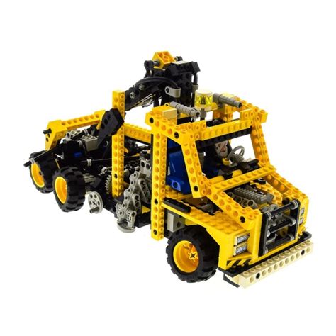 1 x Lego Technic Set Modell Construction 8438 Pneumatic Crane Truck mit 1 Figur gelb incomplete ...