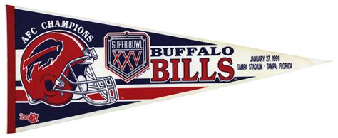 Lot Detail - 1991 Buffalo Bills Super Bowl XXV & AFC Champions Full Size Pennant