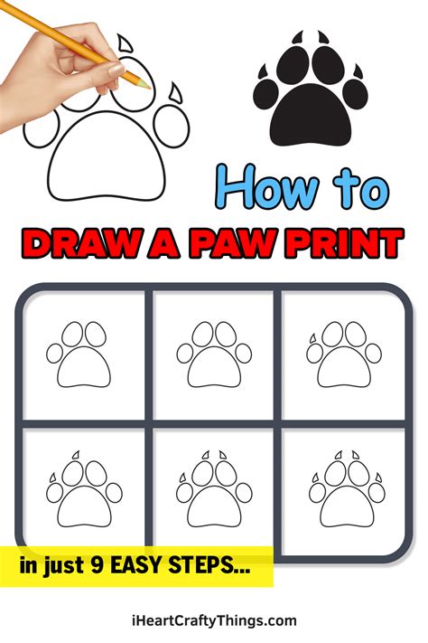 Paw Print Drawing - How To Draw A Paw Print Step By Step