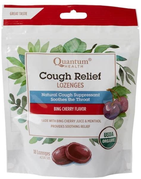 Quantum Health Organic Cough Relief Lozenges, Bing Cherry Flavor, 18 ea ...