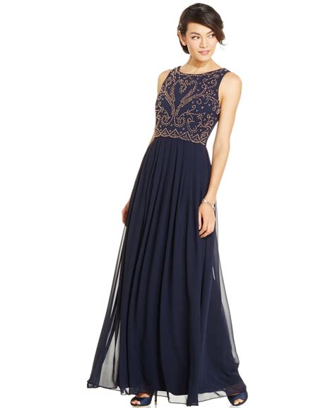 Xscape Embellished Chiffon Evening Gown - Dresses - Women - Macy's ...