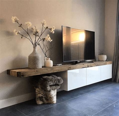 34 Interessante Ideen für Fernsehständer aus Holz | Living room tv ...