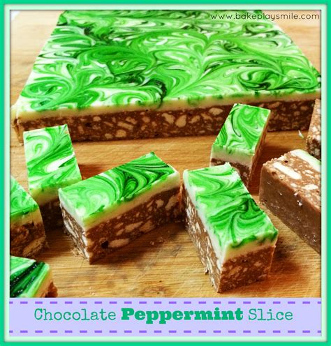 Super Easy Chocolate Peppermint Slice - Bake Play Smile