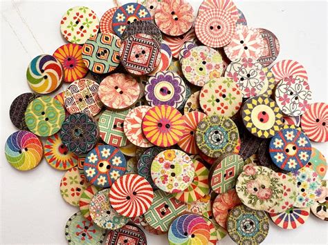 50-100 Pcs Whole Sale Mix of Colorful Buttons, Bulk Wooden Buttons. 0. ...