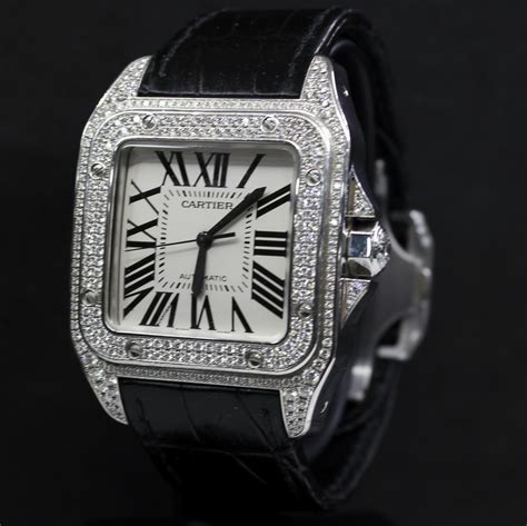 Diamond Cartier Santos 100 – oo24 Watches London