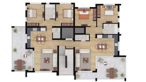 Color Floor Plan Rendering Photoshop Austin Texas for Property Marketing Plan | Syncronia