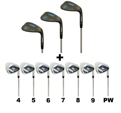 LAZRUS Premium Golf Clubs Set For Men (3 Wedge set + 7 Iron Set) 52 56 60 Degree Golf Wedges ...