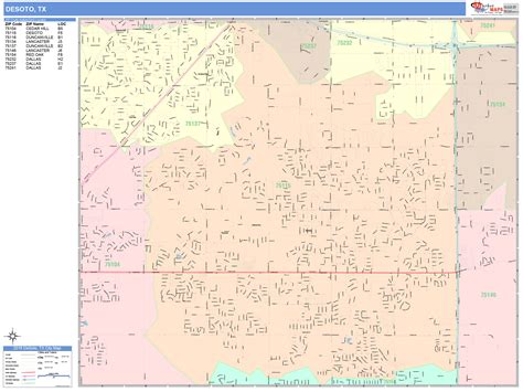 DeSoto Texas Wall Map (Color Cast Style) by MarketMAPS - MapSales.com