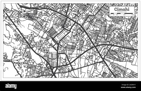 Cimahi Indonesia City Map in Black and White Color. Outline Map. Vector Illustration Stock ...