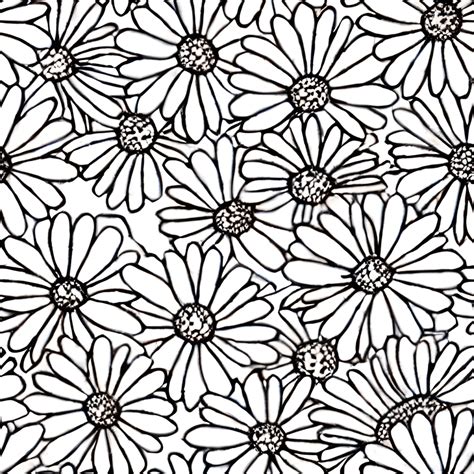 Flowers Coloring Page Black and White · Creative Fabrica