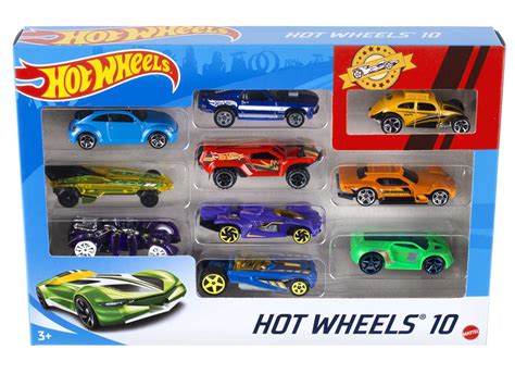 Hot Wheels 10-Car Pack of 1:64 Scale Vehicles for Kids & Collectors ...