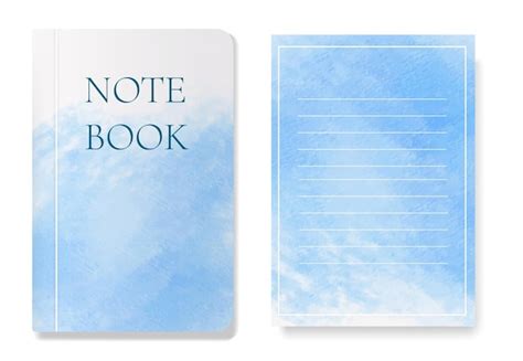 Premium Vector | Watercolor blue notebook design template