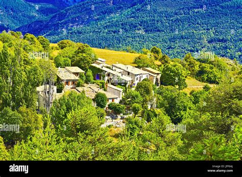 Village in Alps Stock Photo - Alamy